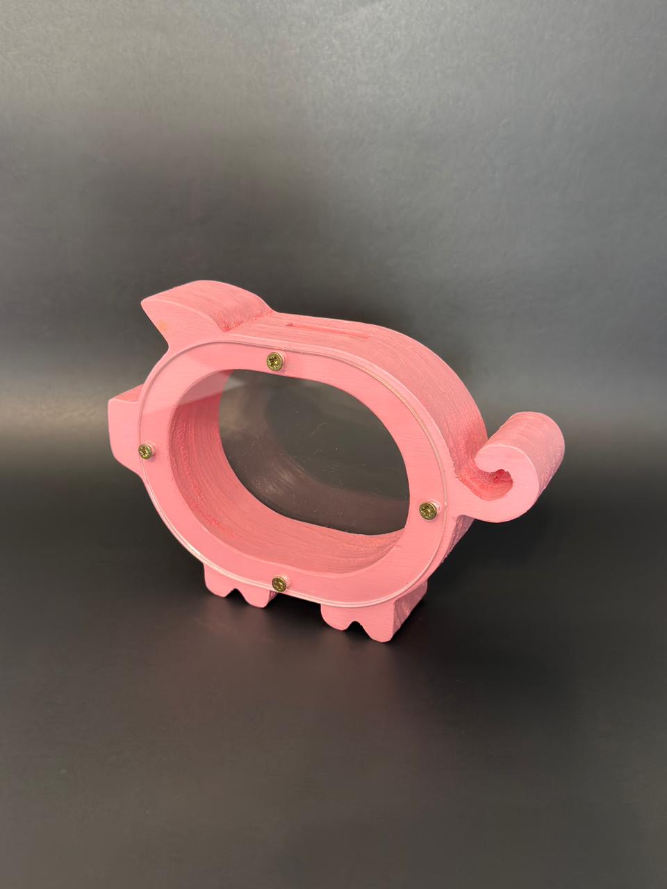Alcancia madera y acrílico, modelo cerdito