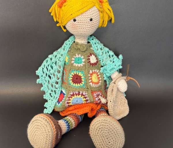 Juguete muñeca mantita, crochet